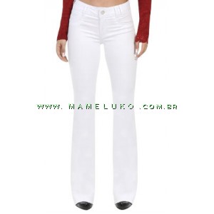 Calça jeans shop branca flare sawary