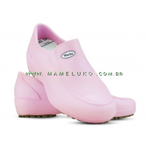 Sapato Anabela Soft Works Lady Ros Rosa na Mameluko