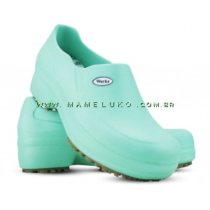 Sapato Fechado Profissional Soft W Verde Clar na Mameluko