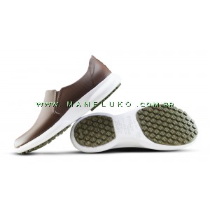 Sapato marrom solado branco on sale