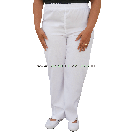 Calça Profissional Oxford Com Bolso Traseiro - Branca