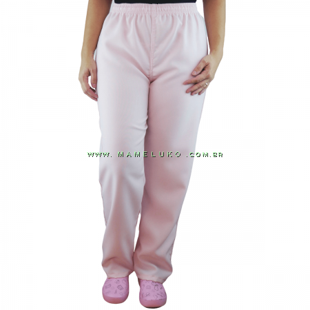 Calça Profissional Oxford Com Bolso Traseiro - Rosa Bebê