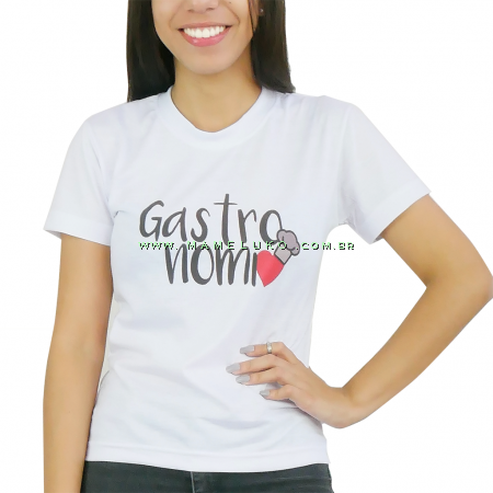 Camiseta Baby Look Feminina Gastronomia - Branca