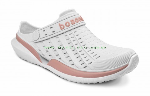 Babuche Tênis Boa Onda Flow - Branco / Rosa Flamingo