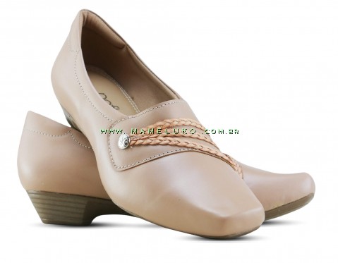 Sapato Neftali Salto Baixo - Mini 38017 - Bege Nude - Pin Esteto Love 