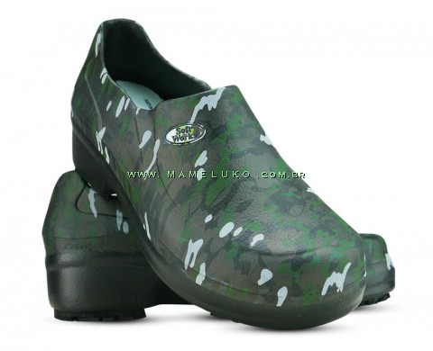 Sapato Profissional Soft Works II Estampado Preto - Militar