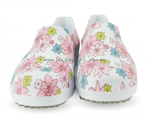 Sapato Profissional Soft Works II Estampado - Flor Rosa