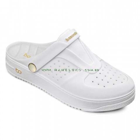 Babuche Boa Onda Urban Feminino - Branco Gold