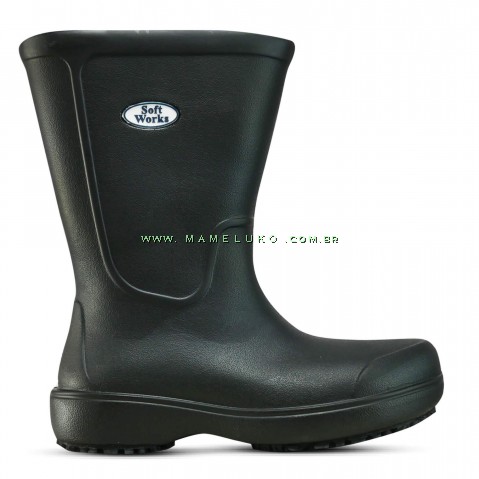 Bota Cano Longo sem Bico Soft Works Leve - Preto