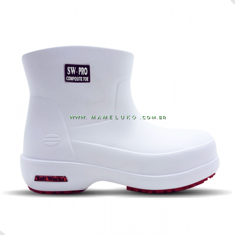 Bota EVA soft works cano curto Impermeável Antiderrapante com Biqueira - Branco 