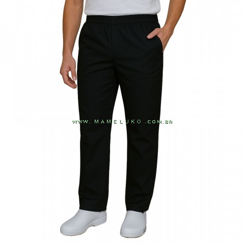 Calça para Trabalho Oxford Com Bolso Frontal - Preta