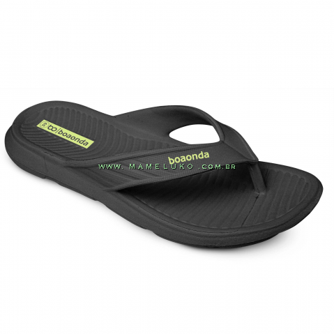 Chinelo Anatômico Boa Onda Bolt - Preto Verde