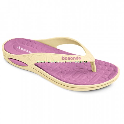 Chinelo Anatômico Boa Onda Lilly - Baunilha com Amora