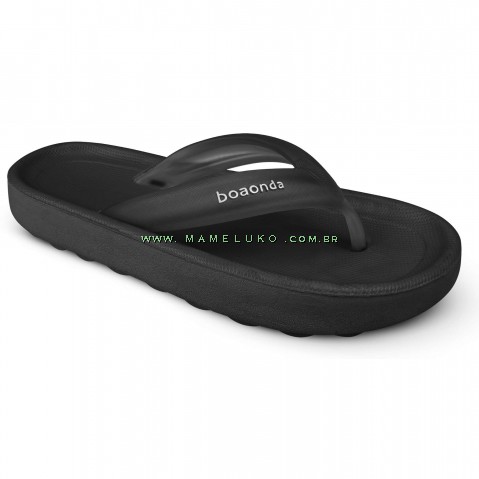 Chinelo Anatômico Boa Onda Luna- Preto