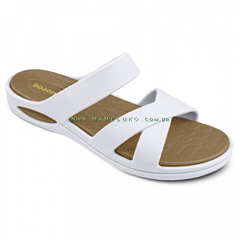Chinelo Anatômico Boa Onda Rio - Branco com Canela