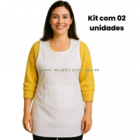 Kit 02 Aventais Bata Profissional Oxford - Branco