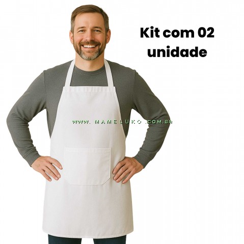 Kit 02 Aventais Profissional Oxford - Branco