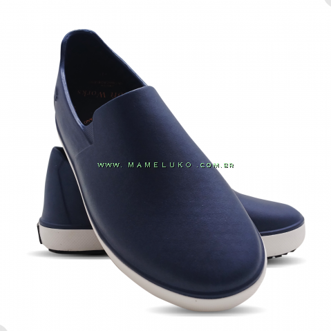 Tenis Profissional Soft Works EVA Antiderrapante - Azul Marinho com branco