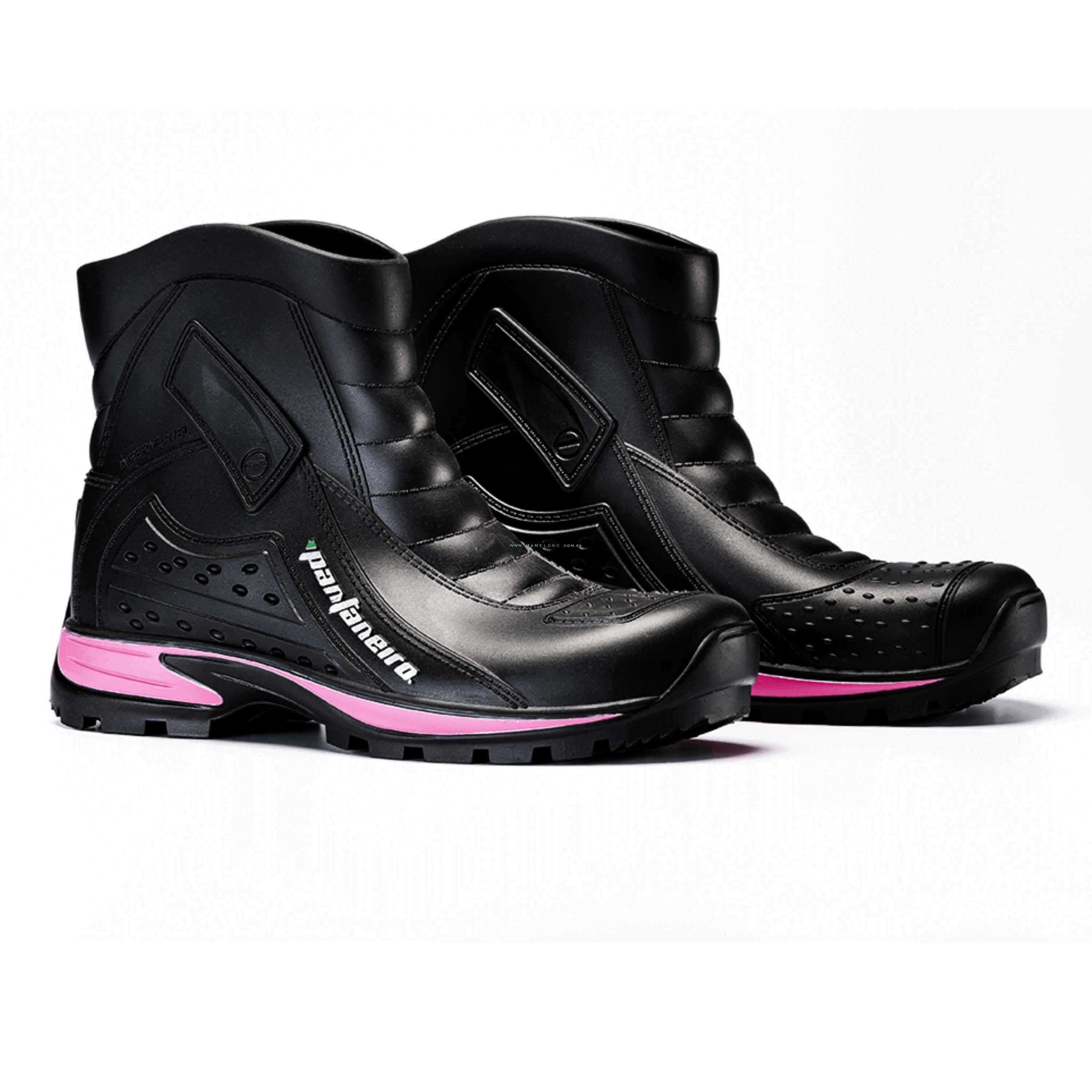 Bota PVC Pantaneiro Cano Curto Imp Rosa na Mameluko