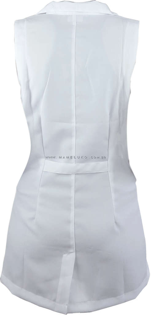 Jaleco Unicolors Feminino Cavado c Branco na Mameluko