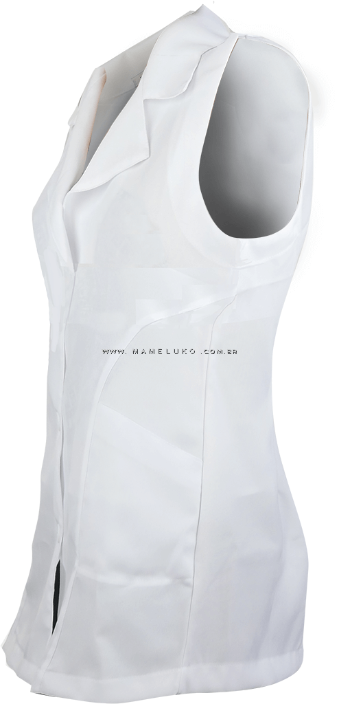 Jaleco Branco Cavado Regata sem manga por R$69,90