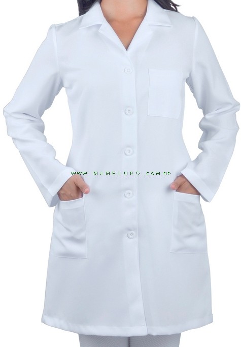 Jaleco Unicolors Feminino Liso - Branco por R$64,90