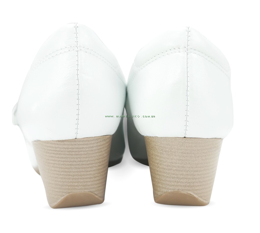 Sapato Branco Feminino Anabela 410 Branco - P na Mameluko