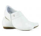 Sapato Social de Couro Neftali com Tranças 20010 - Branco - Pin Coração