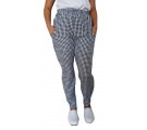 Calça para Trabalho Oxford Com Bolso Frontal - Xadrez (Preto e Branco)