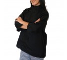 Dólmã Jaleco Chef de Cozinha em OXFORD Unissex Manga 3/4 - Inteiro Preto