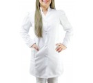 Jaleco Feminino Manga Bufante Longa em Gabardine - Branco