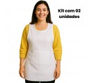 Kit 02 Aventais Bata Profissional Oxford - Branco
