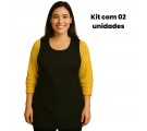 Kit 02 Aventais Bata Profissional Oxford - Preto