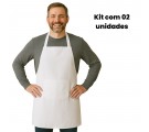 Kit 02 Aventais Frente Única Profissional Oxford - Branco