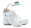 Babuche Profissional Soft Works Estampado Com Palmilha - Área da Saúde - Branco