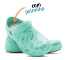 Babuche Profissional Soft Works Estampado Com Palmilha - Área da Saúde - Verde Medicina