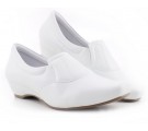 Sapato Anabela Couro Neftali 3902 Mini Salto - Branco