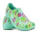Sapato Profissional Soft Works II Estampado Flor Verde - Verde Medicina