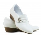 Sapato Social Couro Anabela 3,5 cm Neftali Ring - Branco - Pin Coração Mameluko