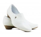Sapato Social Salto 3cm Couro Neftali Comfort - Branco - Pin Eletro Coração Mameluko