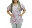 Scrubs Camiseta Mameluko Bata Hospitalar Estampa Clinica Amor pela Enfermagem - Rosa