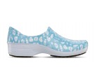 Sapato Sticky Shoes Feminino Estampa Fun - Hospitalar - Azul Claro e Branco