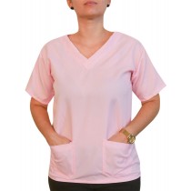 Blusa Profissional Oxford Com 2 Bolsos Estilo Scrubs - Rosa Bebê Blusa Profissional Oxford Com 2 Bolsos Estilo Scrubs - Rosa Bebê