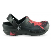 Babuche Profissional Antiderrapante Crocs Bistro Estampado - Preto e Tomate Babuche Profissional Antiderrapante Crocs Bistro Estampado - Preto e Tomate