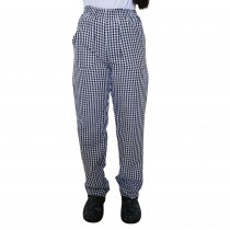 Calça para Trabalho Oxford Com Bolso Frontal - Xadrez (Preto e Branco)