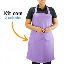 Kit 02 Avental Profissional Poliéster - Lilas Kit 02 Avental Profissional Poliéster - Lilas