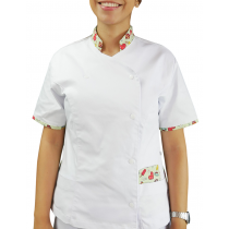 Dolmã Feminino Manga Curta com Estampas - Branco Dolmã Feminino Manga Curta com Estampas - Branco