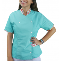 Dolmã Feminino Manga Curta com Estampas - Verde Dolmã Feminino Manga Curta com Estampas - Verde