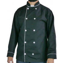 Dolmã Brim 100% Algodão Manga Longa - Preto com Botão Branco Dolmã Brim 100% Algodão Manga Longa - Preto com Botão Branco