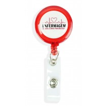 Porta Crachá Retrátil A Vida como Prioridade - Vermelho Translucido Porta Crachá Retrátil A Vida como Prioridade - Vermelho Translucido